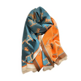 LumiSyne Winter Scarf Cashmere Shawl Women Retro Horse Letter Pattern Warm Pashmina Scarves With Tassel Soft Long Wrap Stole