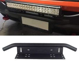 Willpower Universal Led Light Bar Mounting Bracket Front License Plate Mounting Bracket Holder License Plate Frame Bracket Front Bull Bar Bumper for Off Road Lights LED Work Light Bar Black