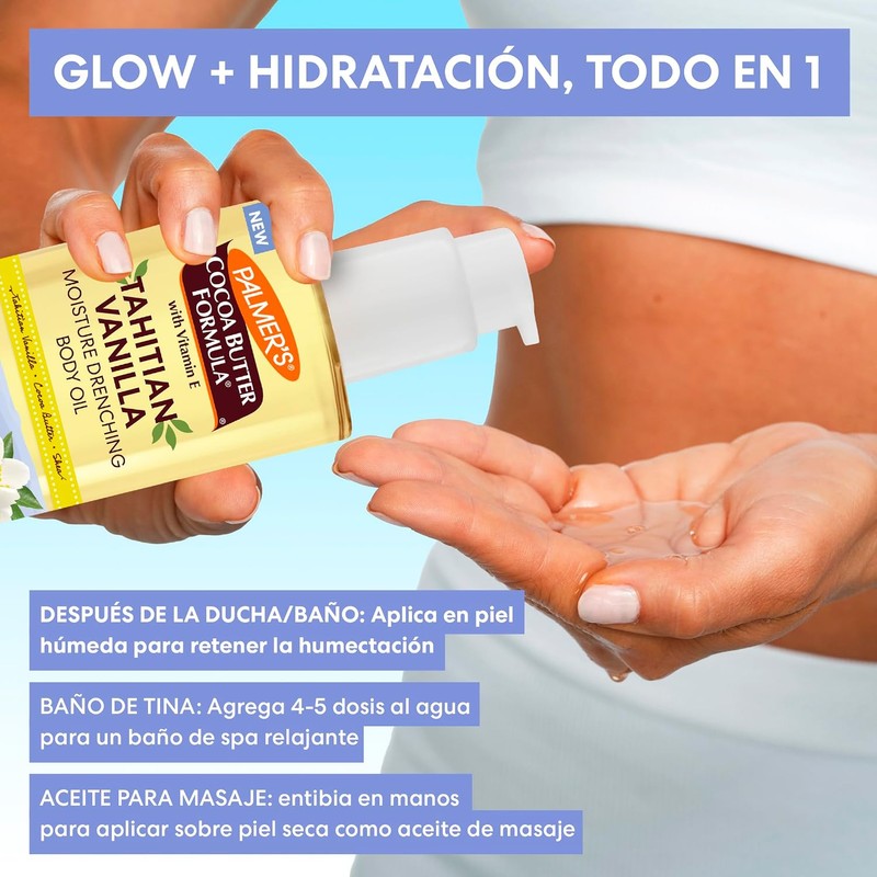Palmer's Cocoa Butter Formula Tahitian Vanilla Body Oil, Aceite Hidratante