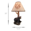 Zeckos Black Bear and Tree Table Lamp with Shade 20