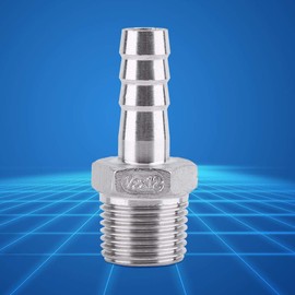 Male Threaded SS304 Stainless Steel Barb Hose Pipe Fitting Tail Connector with Thread Adaptor DFE Tail Pipe 1/8~3/4