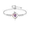 TOUPOP Amethyst February Birthstone Bracelet Sterling Silver Rose Heart Bracelet