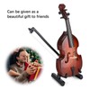 Mini Bass Ornaments Wooden Small Musical Instrument Model Home Decoration