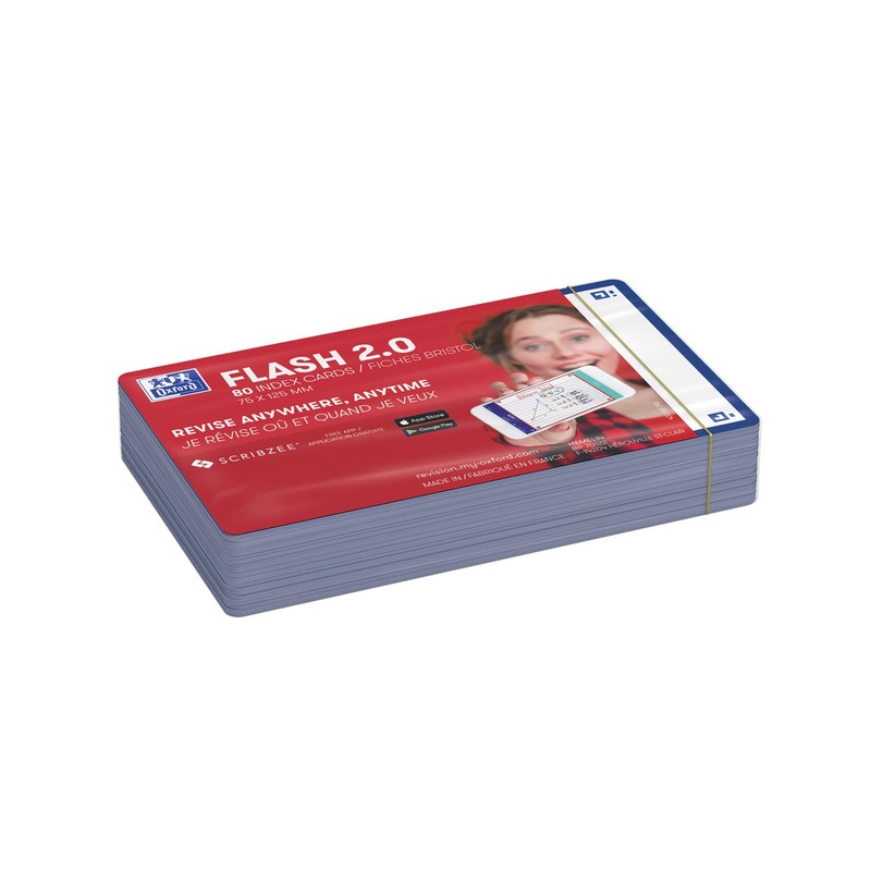 Oxford Flash 2.0 Index Cards A7, Flashcards, 75 x 125
