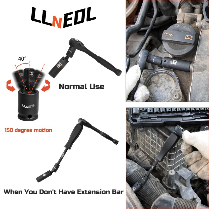 LLNEDL 1/4 inch Impact Socket Set, 63 Piece Drive Socket