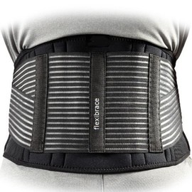 Back Support Brace Belt Lumbar Waist Double Adjust by Flexibrace ® (Medium)