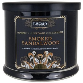 Tuscany Candle Homme + Heritage Scented Candle, Smoked Sandalwood, 15 oz