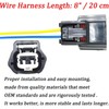 6 Pcs 2 Wires Fuel Injector Nozzle Connector Wiring Harness