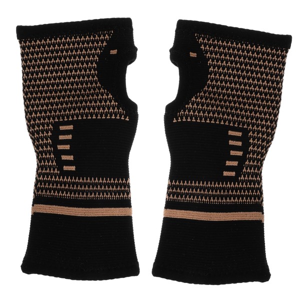minkissy 1 Pair Copper Fiber Wrist Band Suort for Sports