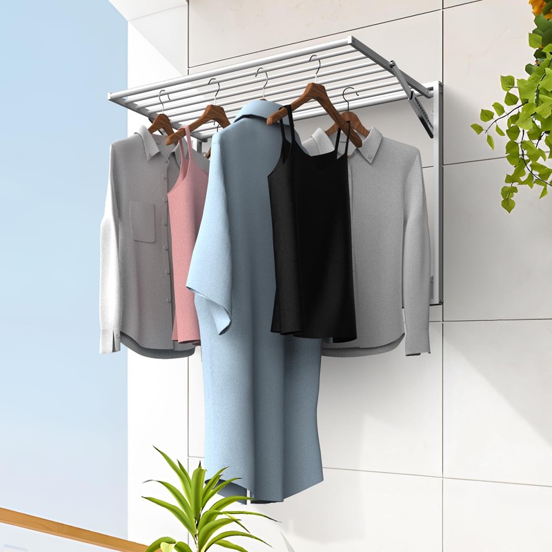 2 Pcs Wall Mount Clothes Drying Rack 26 X 31.5