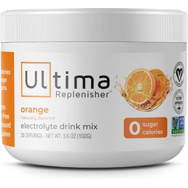 Ultima Replenisher Hydrating Electrolyte Powder, Orange, 30 Servings, Sugar-Free, no Carbs, no Calories, Keto, Gluten-Free, Non-GMO, Vegan