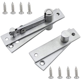 Door Swing Hinge, Revolving Door Hinge Up and Down, Concealed Rotating Door Hinge, 360 Degree Rotation, Stainless Steel for Cabinets, Cupboards, Bathroom Doors (Silver)