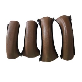 Baby Stroller Armrest Handle Cover, Leather Baby Pushchair Handle Covers, 4PCS/ Set Baby Stroller Handle Protector Covers With Zip, Universal Waterproof Anti-Breakage Stroller Armrest Cover（brown）