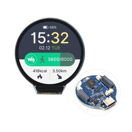Waveshare RP2350 MCU Board, with 1.28inch Round LCD, Dual-core & Dual-Architecture Design, 240×240 Pixels, 65K Color, IPS Panel