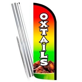 Vista Products OXTAILS Premium Windless Feather Banner Flag Kit (Flag, Pole, & Ground Mt)