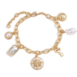 YANCHUN Charm Bracelets for Women Shell Starfish Heart Bracelet Jewelry Beach Vacation Outfits Summer Dresses for Women 2024 Trendy Pearl Bracelet Gifts for Teen Girls