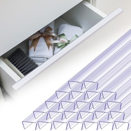 Pangda 24 Pcs Cabinet Protectors for Kitchen Cabinets Vinyl Plastic Slip on Cabinet Door Protector Edge Protector for Prevent Wear, Chipping, Discoloration, Suit for Thickness Less Than 3/4” (Clear)