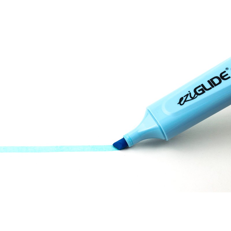 Eziglide Vibrant Blue Highlighter, Pack of 10, Bold Blue Highlighters,