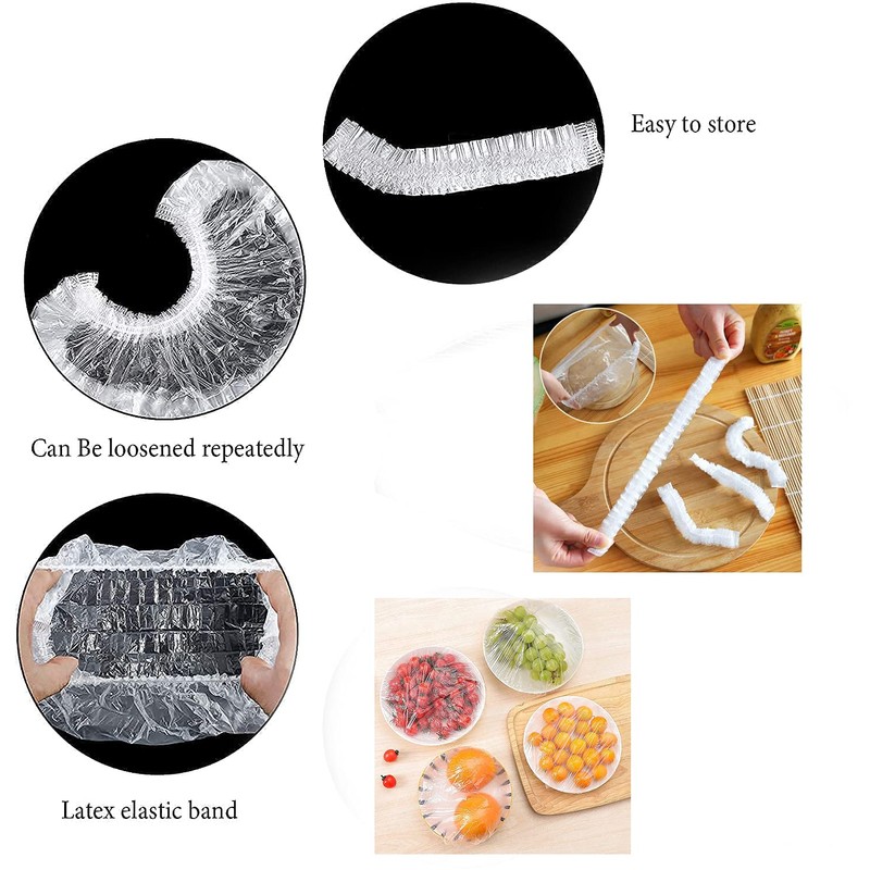 Plastic Bowls Cups Covers, 100 Pieces Plastic Food Cover, Food