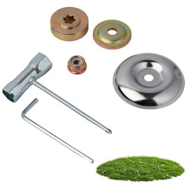 Universal Lawnmower Trimmer Accessory Set, 6-Piece Blade Adapter Kit, for Brush Cutters and Brushcutters, Metal Accessories for Lawnmowers and Irrigation Machines, Includes Tools and Adapters