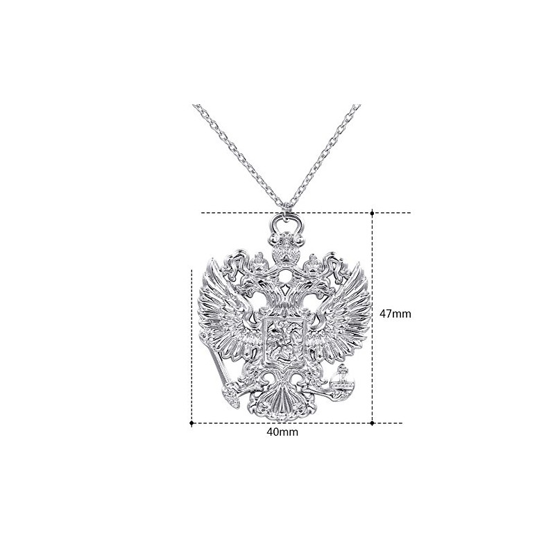 GuDeKe Russian Double Headed Eagle Necklace Emblem of Russia Pendant