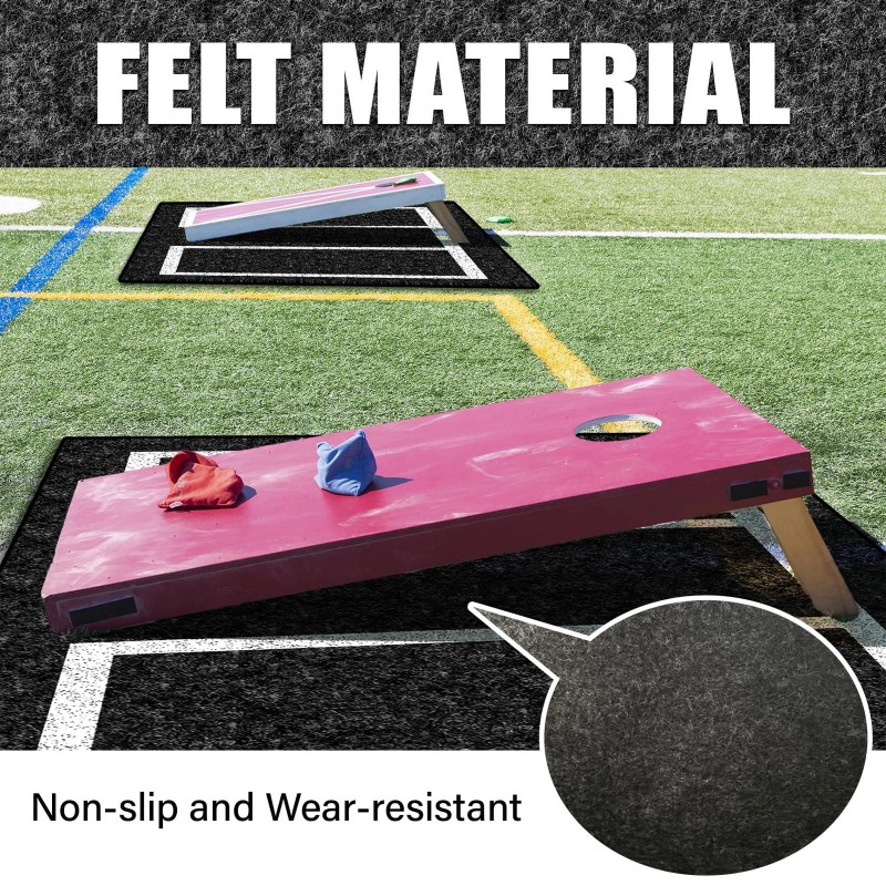 Keoholi 2 Packs Cornhole Mats 5 x 8 Ft Felt
