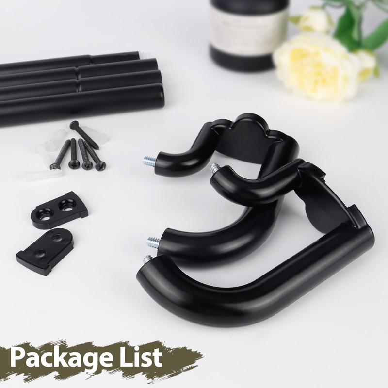 Double Curtain Rods 48 to 84 Inches, HOTOZON Blackout Double