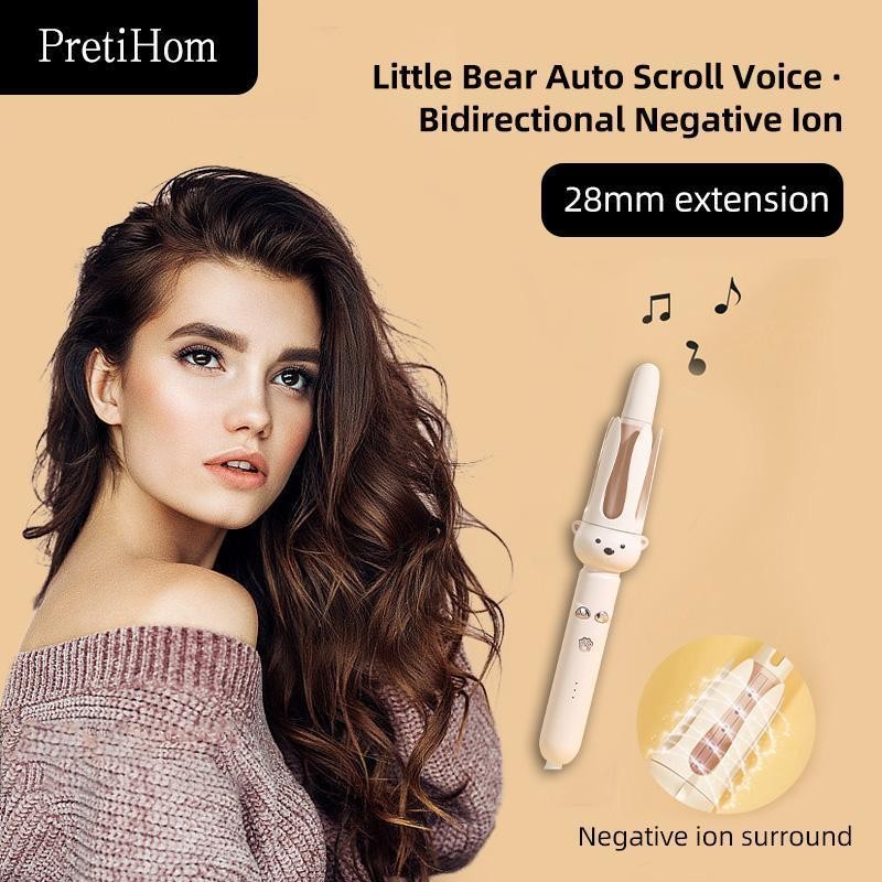 PretiHom Fully Automatic Electric Curling Stick 32mm LargeCurling Tool for