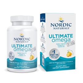 Nordic Naturals Ultimate Omega Xtra 1480 mg Omega 3 con 1000 UI Vitamina D3 por Porción Sabor Limón 60 Cápsulas Blandas 30 Porciones Suplemento Alimenticio Aceite de Pescado Alta Concentración No GMO