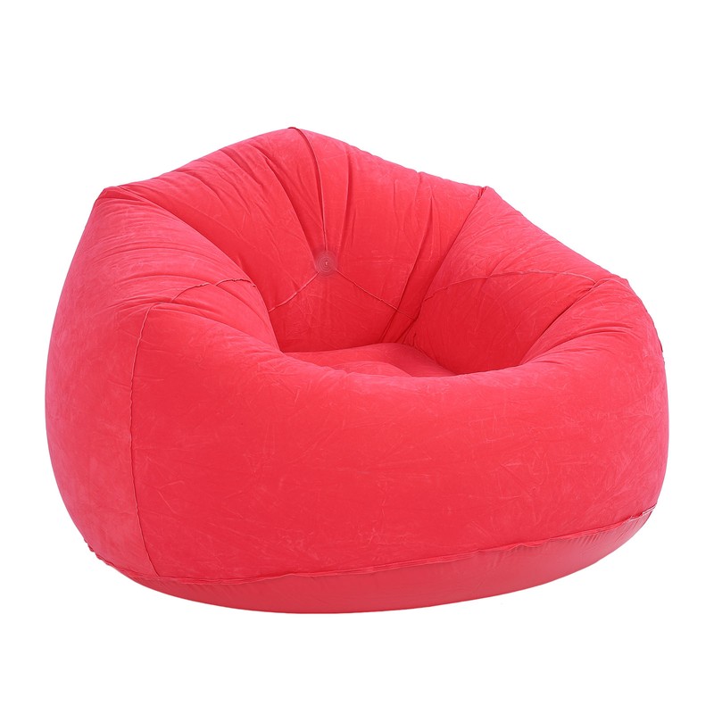 Inflatable Lounge Chair Flocking PVC Portable Folding Blow Up Sofa