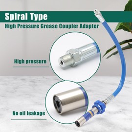 YUXIVCNE High Pressure Grease Coupler, Heavy-Duty Fittings Hose Extensions, 8th Generation Lock Clamp Type Grease Gun Tip Adapter Nozzles Fits All Grease Fast Lock and Release