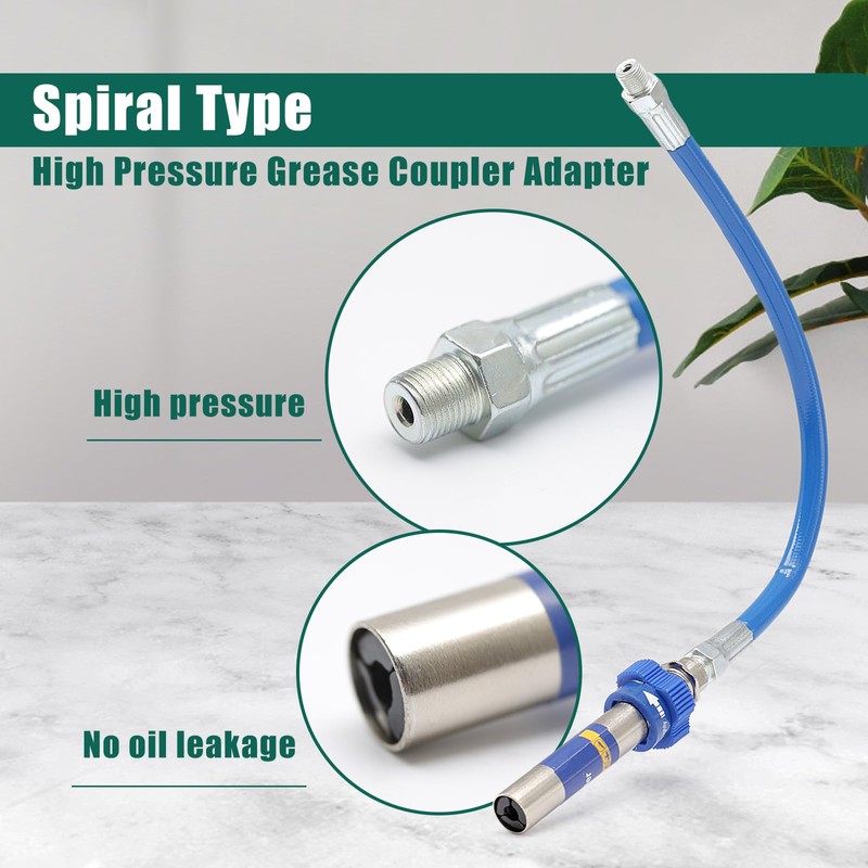YUXIVCNE High Pressure Grease Coupler, Heavy-Duty Fittings Hose Extensions, 8th