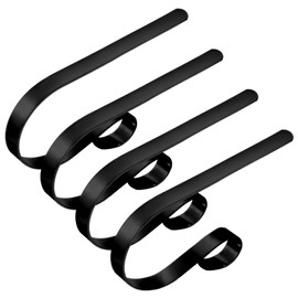 Edoneery Christmas Stocking Holders for Fireplace Mantle with Separate Double-Sided Tapes, 4 Pack Adjustable Non-Slip Metal Stocking Hangers for Mantel Xmas Party Decorations,Matte Black