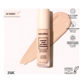 Base De Maquillaje Moira Cosmetics Soft Matte Foundation Tono 250c