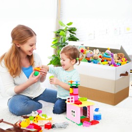 Mayniu Large Toy Box Chest with Divider, Sturdy Toy Storage Organizer Bin Baskets with Lid for Kids, Boys, Girls, Nursery, Living Room, Bedroom, Playroom, Closet, 25"x13" x16"(Gradient Brown)