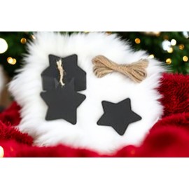 I.U.O.T 100-Pack Kraft Star Tags with 32 Yards Jute Twine | 6cm Gift Tags for Weddings, DIY Crafts, Party Favors, Holiday Wrapping | Available in Brown, White, Black (Black)