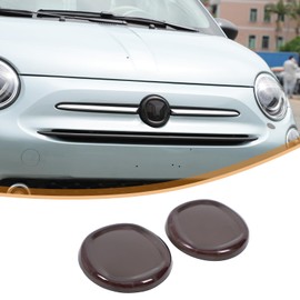 2Pcs Car Styling Emblem Abzeichen Logo Trim Cover Kompatibel mit F@iat@ @5@00 Abarth 595 2016-2024+ Vorne Hinten Heckklappe Emblem Abzeichen Logo Cover Zubehör (Smoke Schwarz)