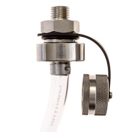 ValvoMax Stainless Oil Drain Valve - No Tools, No Mess, Fast Drain - for M18-1.50 - Stainless Drain Hose Attachment