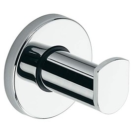 Keuco Handtuchhaken aus Metall, hochglanz-verchromt, rund, für Badezimmer und Gäste-Toilette, Wandhaken für Handtücher und Bademäntel, Plan