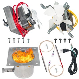 Complete Grill Upgrade Kit - 2.0 Auger Motor, Induction Fan, Fire Burn Pot, Hot Rod Ignitor & Power Cord-Compatible with Traeger, Pit Boss, Camp Chef, Z Grills & More Wood Pellet Grills