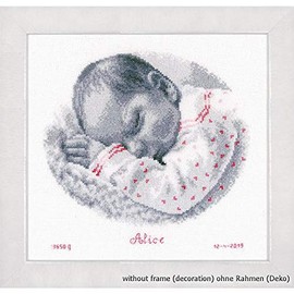 VERVACO (3PL) Cross Stitch, Sleeping Baby (14 Count)