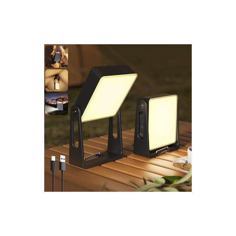 Rechargeable LED Camping Lanterns - 2 Pack with 360° Stand