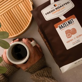 Fresh Roasted Coffee, Hazelnut Flavored Coffee, 5 lb (80 oz), Medium Roast, Kosher, Whole Bean