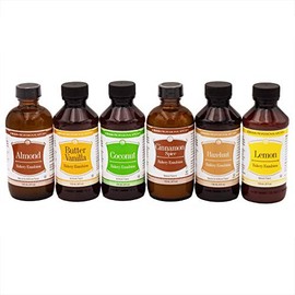 LorAnn Bakery Emulsion Baker's Choice Variety Pack - Almond, Butter Vanilla, Coconut, Cinnamon Spice, Hazelnut, and Lemon (4 oz. bottle of each flavor)…
