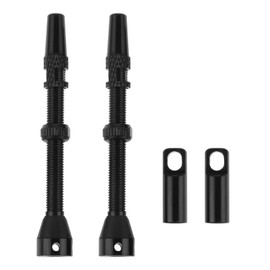 DRELD Pack of 2 Bicycle Tubeless 60 mm, 1 Pair of Presta Tubeless Valves, MTB Tube Valves, Bicycle Tubeless Presta Aluminium Alloy, Tubeless Presta Valve Stem (60 mm Black)