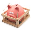Piggy with Hammer Wheelbarrow 14 x 12 cm Multi-Coloured