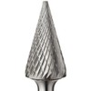 PFERD Cone Carbide Bur, Uncoated (Bright) Finish, Double Cut, Point
