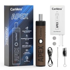 Premium Vaporizer Herbs | Evaporator for Herbs with 3 Temperature Levels | Glass Mouthpiece Vapo-rizer | Very Compact | Soft Touch Finish | Stainless Steel Chamber | Easy Cleaning