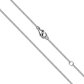 OSTAN Women's Curb Chain Necklace 925 Silver without Pendant Waterproof Antioxidation Width: 1.4 mm, Length: 40 cm - 75 cm, Sterling Silver, No Gemstone