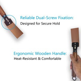 ‌Gloxyuni Flat Copper Spoon Welder Backer Tools Welders Helper Welding Equipment Paddle Backer with Wooden Heat-Resistant Handle & Dual-Screw Fastening